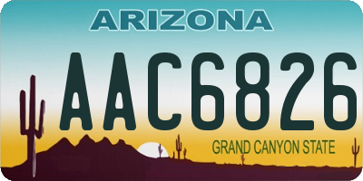 AZ license plate AAC6826