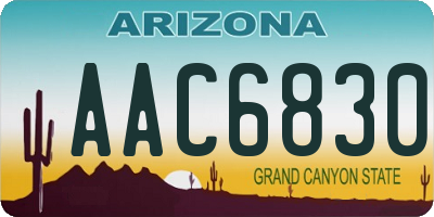 AZ license plate AAC6830