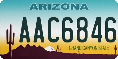 AZ license plate AAC6846