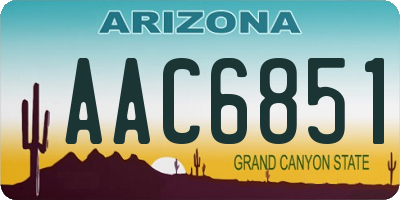 AZ license plate AAC6851