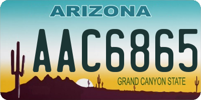 AZ license plate AAC6865