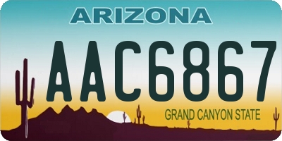 AZ license plate AAC6867