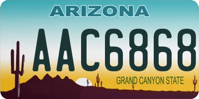 AZ license plate AAC6868