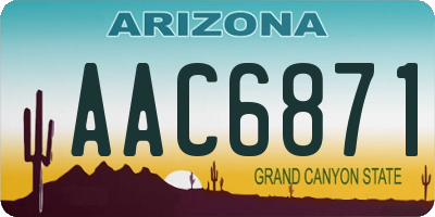 AZ license plate AAC6871