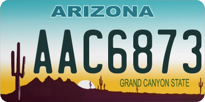 AZ license plate AAC6873