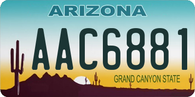 AZ license plate AAC6881