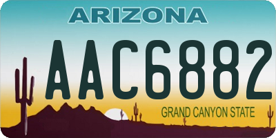 AZ license plate AAC6882