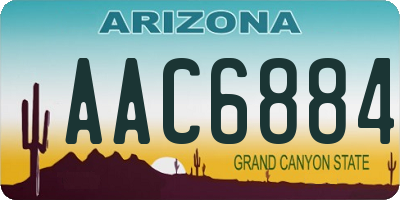 AZ license plate AAC6884