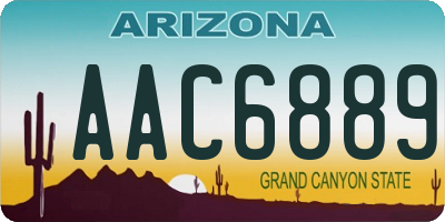 AZ license plate AAC6889