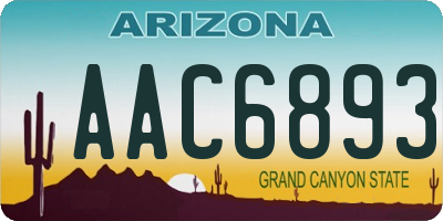 AZ license plate AAC6893