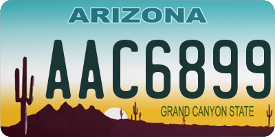 AZ license plate AAC6899