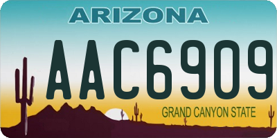 AZ license plate AAC6909