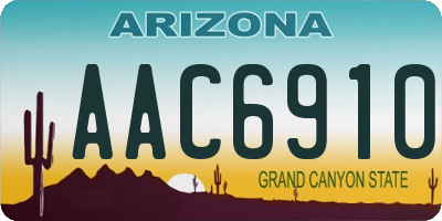 AZ license plate AAC6910