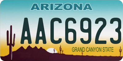 AZ license plate AAC6923