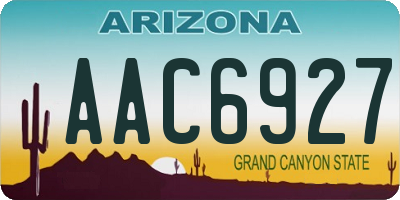 AZ license plate AAC6927