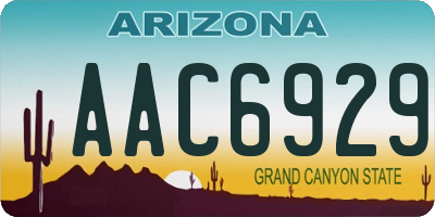 AZ license plate AAC6929