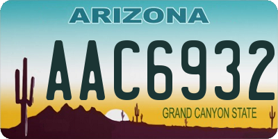 AZ license plate AAC6932