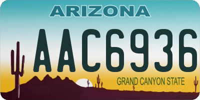 AZ license plate AAC6936