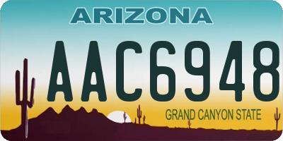 AZ license plate AAC6948