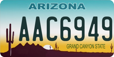 AZ license plate AAC6949