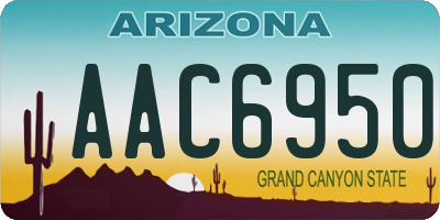 AZ license plate AAC6950