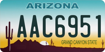 AZ license plate AAC6951
