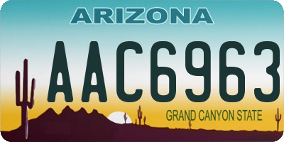 AZ license plate AAC6963