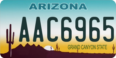 AZ license plate AAC6965