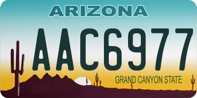 AZ license plate AAC6977