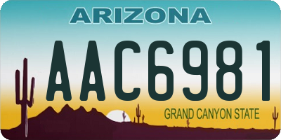AZ license plate AAC6981