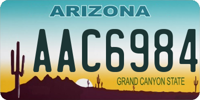 AZ license plate AAC6984