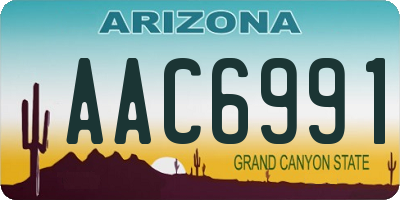 AZ license plate AAC6991