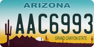 AZ license plate AAC6993