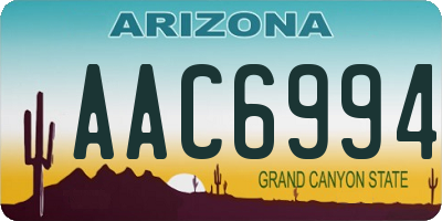 AZ license plate AAC6994