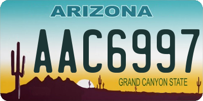 AZ license plate AAC6997