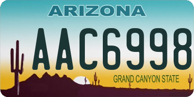 AZ license plate AAC6998