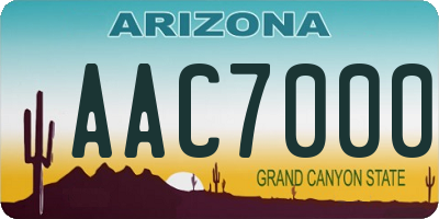 AZ license plate AAC7000