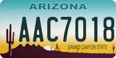 AZ license plate AAC7018