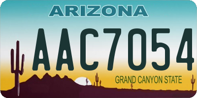 AZ license plate AAC7054