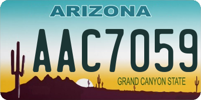AZ license plate AAC7059