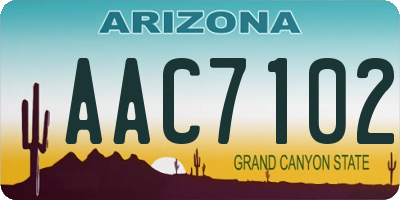 AZ license plate AAC7102