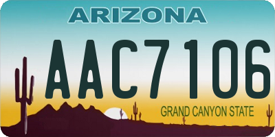 AZ license plate AAC7106