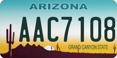 AZ license plate AAC7108