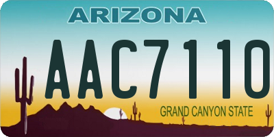 AZ license plate AAC7110