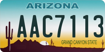 AZ license plate AAC7113