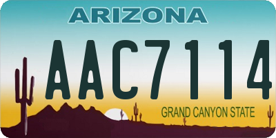 AZ license plate AAC7114