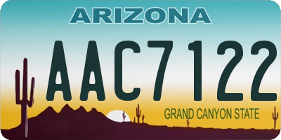 AZ license plate AAC7122