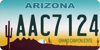 AZ license plate AAC7124