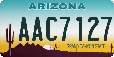 AZ license plate AAC7127
