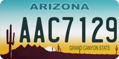 AZ license plate AAC7129